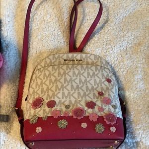 Michael Kors leather floral backpack!